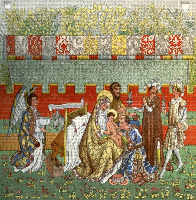 Framed Print : The Adoration of the Magi, the tapestry of Berne, 14th century, (1870) Framed Print : The Adoration of the Magi, the tapestry of Berne, 14th century, (1870)