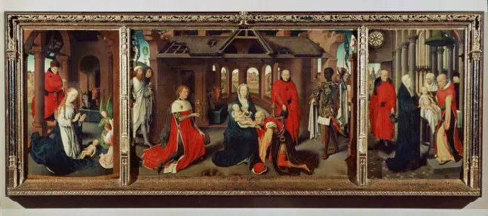 Framed Print : The Adoration of the Magi, triptych by Hans Memling, preserved in the Prado Museum Framed Print : The Adoration of the Magi, triptych by Hans Memling, preserved in the Prado Museum