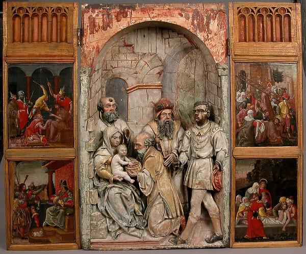 Adoration of the Magi Triptych Panel, German, 16th century. Creator: Unknown
