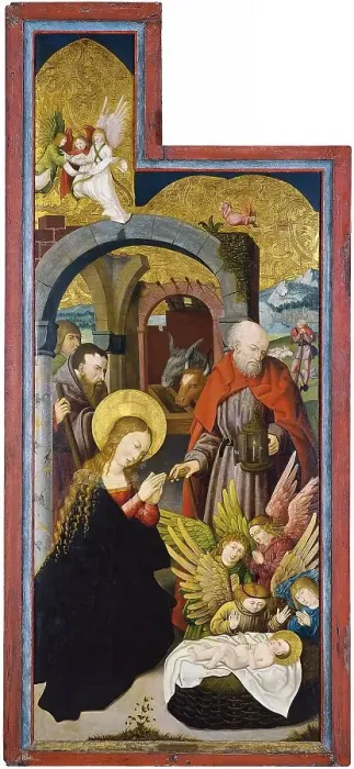 Framed Print : The Adoration of the Sheperds (Interior left wing), 1515. Creator: Anon Framed Print : The Adoration of the Sheperds (Interior left wing), 1515. Creator: Anon