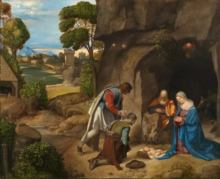 Framed Print : The Adoration of the Shepherds, 1505 / 1510. Creator: Giorgione Framed Print : The Adoration of the Shepherds, 1505 / 1510. Creator: Giorgione