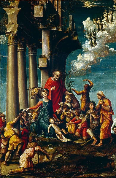 The Adoration of the Shepherds, 1530-1535. Creator: Ferrari, Defendente (1490-1540)