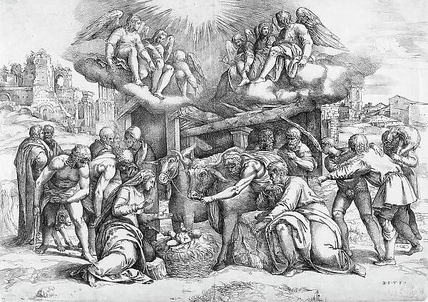 The Adoration of the Shepherds, between 1530 and 1560. Creator: Battista Franco Veneziano