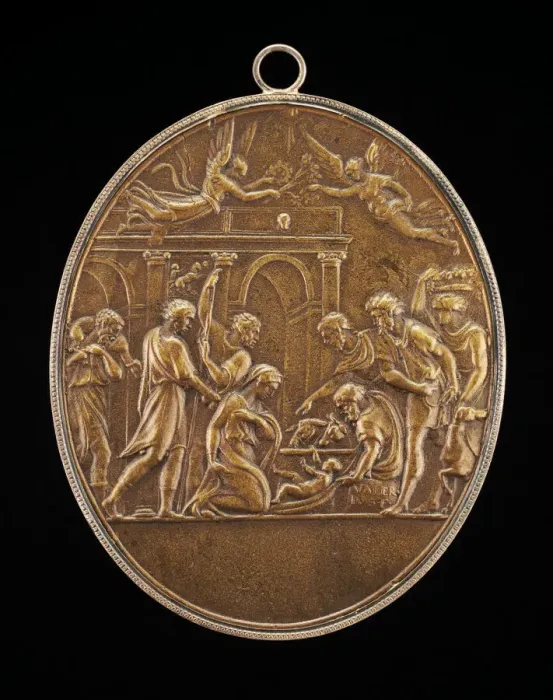 Framed Print : The Adoration of the Shepherds, 1530s. Creator: Valerio Belli Framed Print : The Adoration of the Shepherds, 1530s. Creator: Valerio Belli
