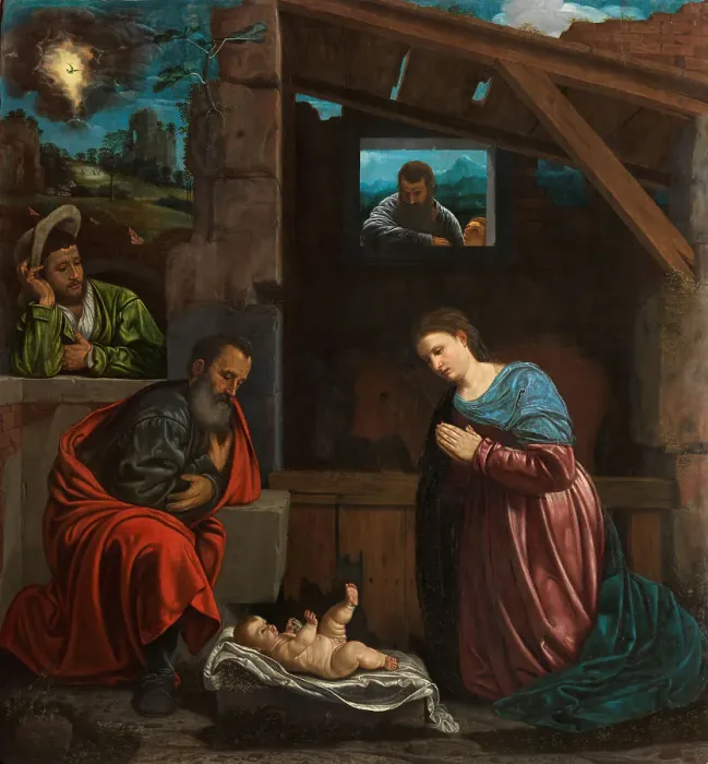 Framed Print : The Adoration of the Shepherds, 1540. Creator: Savoldo, Giovanni Girolamo (Girolamo da Brescia) (1480 / 85-1548) Framed Print : The Adoration of the Shepherds, 1540. Creator: Savoldo, Giovanni Girolamo (Girolamo da Brescia) (1480 / 85-1548)