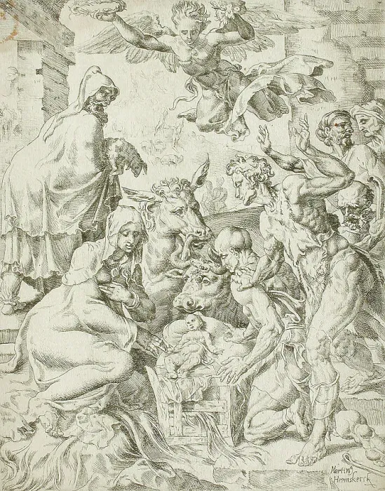 Framed Print : Adoration of the Shepherds, 1548. Creator: Unknown Framed Print : Adoration of the Shepherds, 1548. Creator: Unknown