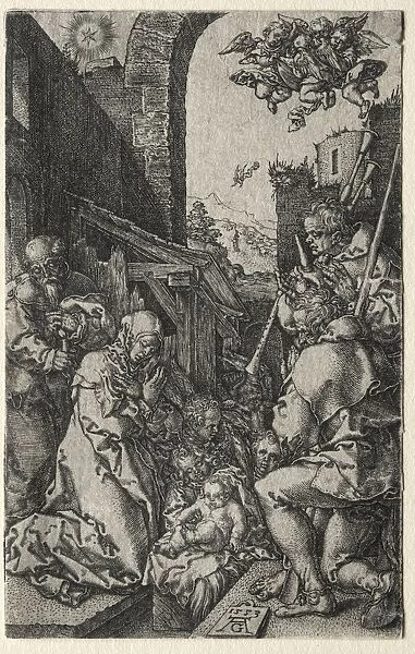 The Adoration of the Shepherds, 1553. Creator: Heinrich Aldegrever (German, 1502-1555  /  61)