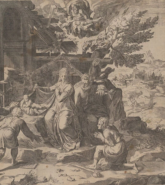 The Adoration of the Shepherds, 1569. Creator: Cornelis Cort