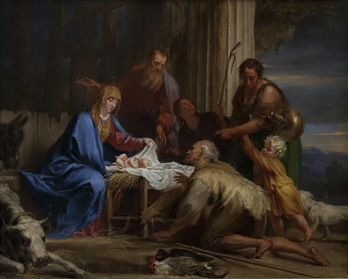 Framed Print : The Adoration of the Shepherds, 1650-1659. Creator: Jan Boeckhorst Framed Print : The Adoration of the Shepherds, 1650-1659. Creator: Jan Boeckhorst