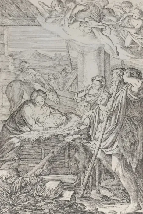 Framed Print : Adoration of the Shepherds, 1654-1718. Creator: Giuseppe Maria Mitelli Framed Print : Adoration of the Shepherds, 1654-1718. Creator: Giuseppe Maria Mitelli