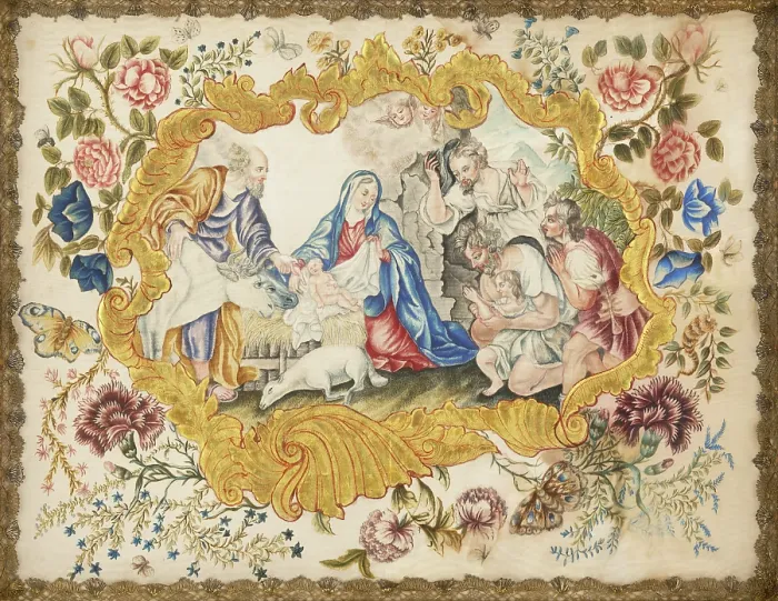 Framed Print : Adoration of the Shepherds, 18th century. Creator: Unknown Framed Print : Adoration of the Shepherds, 18th century. Creator: Unknown
