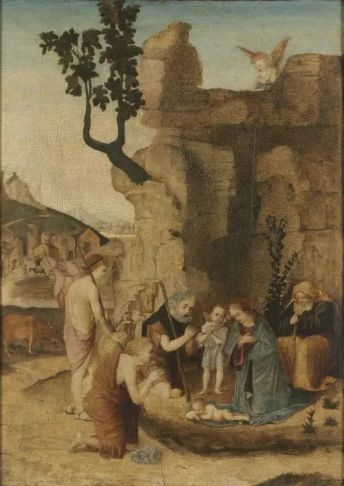Framed Print : Adoration of the Shepherds, c. 1500. Creator: Unknown Framed Print : Adoration of the Shepherds, c. 1500. Creator: Unknown