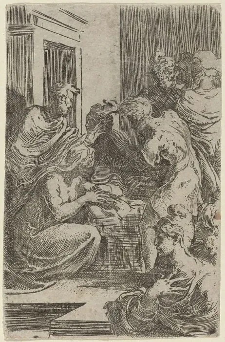 Framed Print : The Adoration of the Shepherds, c. 1527. Creator: Parmigianino Framed Print : The Adoration of the Shepherds, c. 1527. Creator: Parmigianino