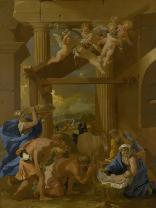 Framed Print : The Adoration of the Shepherds, c. 1633. Artist: Poussin, Nicolas (1594-1665) Framed Print : The Adoration of the Shepherds, c. 1633. Artist: Poussin, Nicolas (1594-1665)