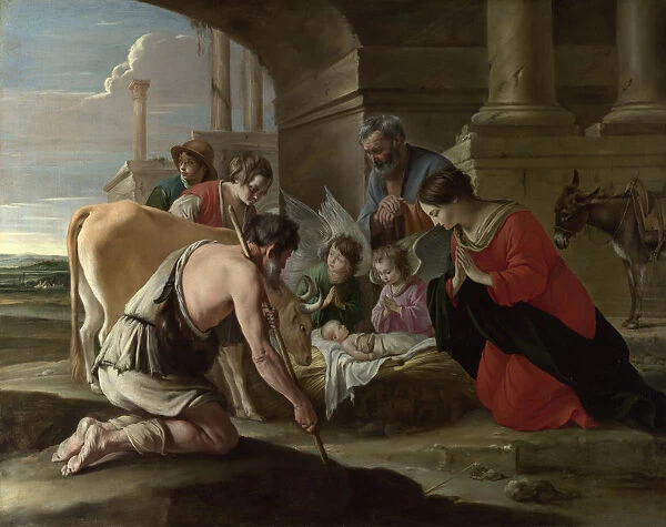 The Adoration of the Shepherds, c. 1640. Artist: Le Nain, Louis (1593-1648)
