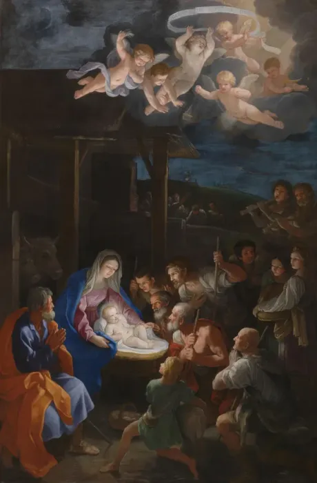 Framed Print : The Adoration of the Shepherds, c. 1640. Creator: Reni, Guido (1575-1642) Framed Print : The Adoration of the Shepherds, c. 1640. Creator: Reni, Guido (1575-1642)