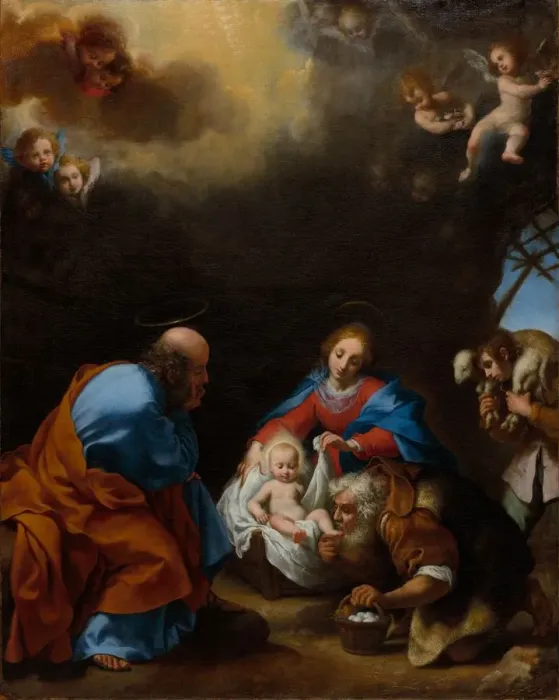 Framed Print : Adoration of the Shepherds, c. 1670. Creator: Carlo Dolci (Italian, 1616-1687) Framed Print : Adoration of the Shepherds, c. 1670. Creator: Carlo Dolci (Italian, 1616-1687)