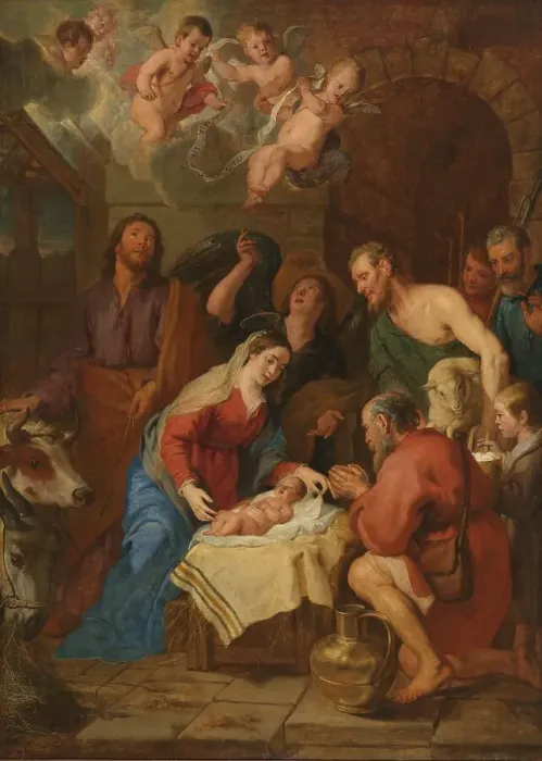 Framed Print : The Adoration of the Shepherds, c.1640-c.1650. Creator: Gaspar de Crayer