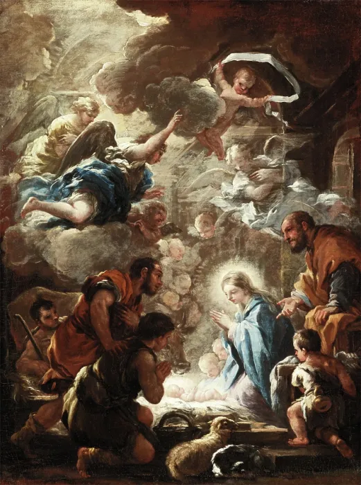 Framed Print : Adoration of the Shepherds, c1690-1691. Creator: Luca Giordano Framed Print : Adoration of the Shepherds, c1690-1691. Creator: Luca Giordano