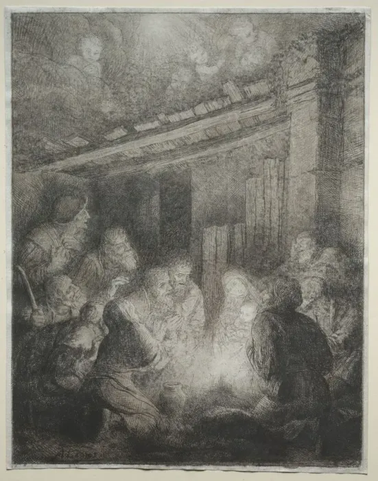 Framed Print : Adoration of the Shepherds. Creator: Alphonse Legros (French, 1837-1911) Framed Print : Adoration of the Shepherds. Creator: Alphonse Legros (French, 1837-1911)