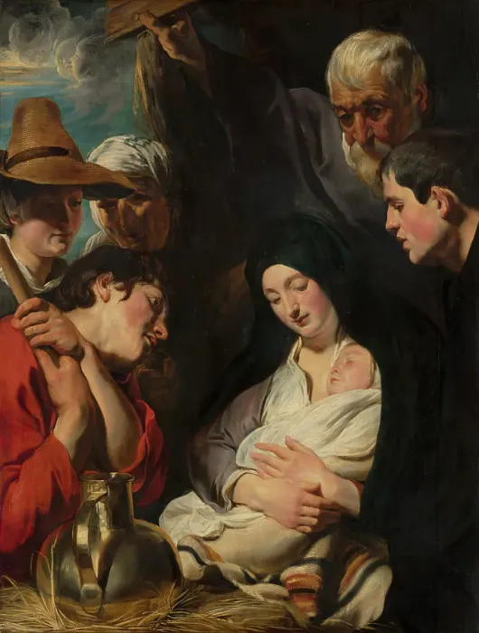 Framed Print : The Adoration of the Shepherds. Creator: Jacob Jordaens I Framed Print : The Adoration of the Shepherds. Creator: Jacob Jordaens I