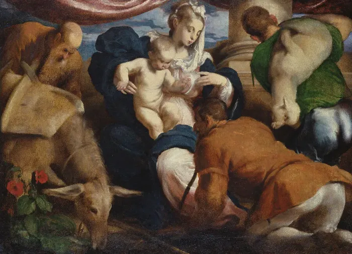 Framed Print : The Adoration of the Shepherds. Creator: Jacopo Bassano il vecchio Framed Print : The Adoration of the Shepherds. Creator: Jacopo Bassano il vecchio
