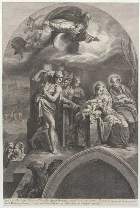 Framed Print : The Adoration of the Shepherds, with God the Father overhead, 1754-1802. Creator: Gaetano Gandolfi Framed Print : The Adoration of the Shepherds, with God the Father overhead, 1754-1802. Creator: Gaetano Gandolfi