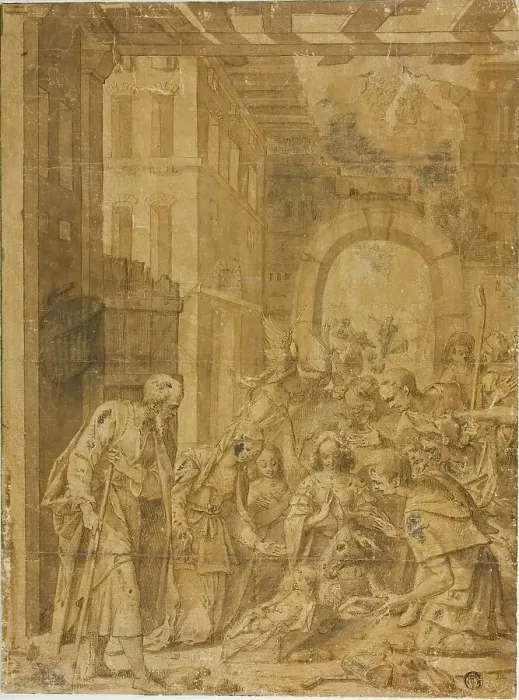 Framed Print : Adoration of the Shepherds, n.d. Creators: Hans von Aachen, Giuseppe Heintz Framed Print : Adoration of the Shepherds, n.d. Creators: Hans von Aachen, Giuseppe Heintz