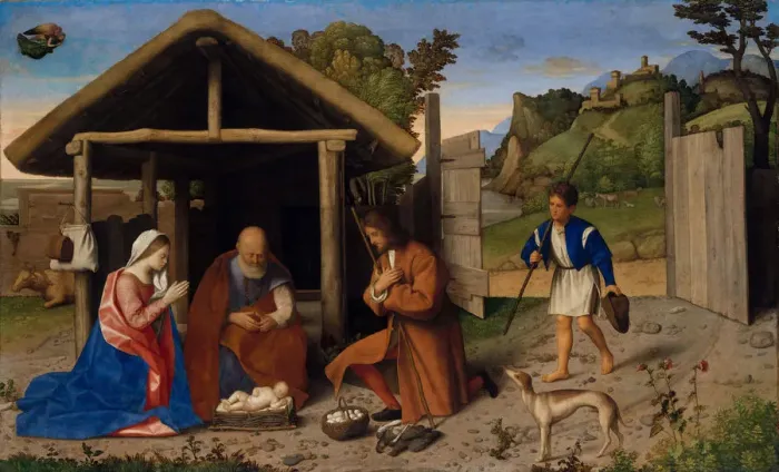 Framed Print : The Adoration of the Shepherds, probably after 1520. Creator: Vincenzo Di Biagio Catena Framed Print : The Adoration of the Shepherds, probably after 1520. Creator: Vincenzo Di Biagio Catena