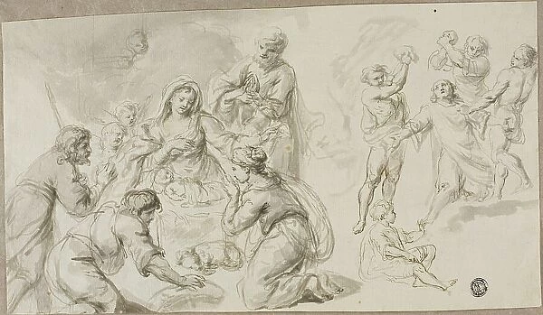 Adoration of the Shepherds; Stoning of Saint Stephen, n.d. Creator: Unknown