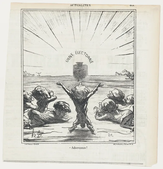 Framed Print : Adoremus!, 1869. Creator: Honore Daumier Framed Print : Adoremus!, 1869. Creator: Honore Daumier