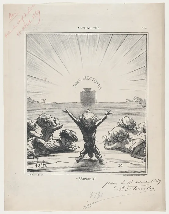 Framed Print : Adoremus!, 1869. Creator: Honore Daumier Framed Print : Adoremus!, 1869. Creator: Honore Daumier