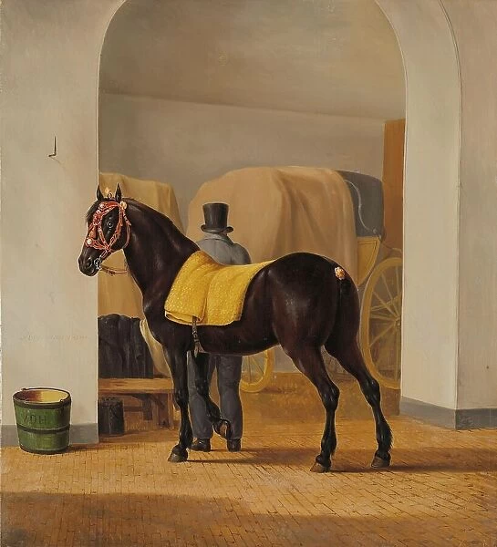 Adriaan van der Hoop's Trotter ‘De Rot at the Coach House, 1828. Creator: Anthony Oberman