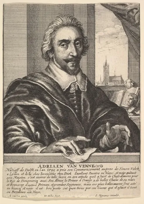 Framed Print : Adriaen van de Venne, 1649. Creator: Wenceslaus Hollar Framed Print : Adriaen van de Venne, 1649. Creator: Wenceslaus Hollar