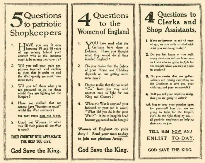 Framed Print : Advertisements Which Helped To Raise Kitcheners Army, 1914-1918, (1919). Creator: Unknown Framed Print : Advertisements Which Helped To Raise Kitcheners Army, 1914-1918, (1919). Creator: Unknown