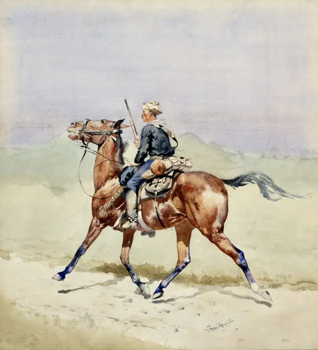 Framed Print : The Advance Guard, ca. 1888. Creator: Frederic Remington Framed Print : The Advance Guard, ca. 1888. Creator: Frederic Remington