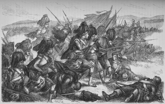 Framed Print : Advance of the Highlanders at the Alma, c1880 Framed Print : Advance of the Highlanders at the Alma, c1880