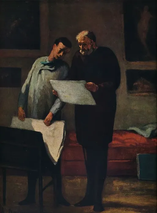 Framed Print : Advice to a Young Artist, 1865-1868. Artist: Honore Daumier Framed Print : Advice to a Young Artist, 1865-1868. Artist: Honore Daumier