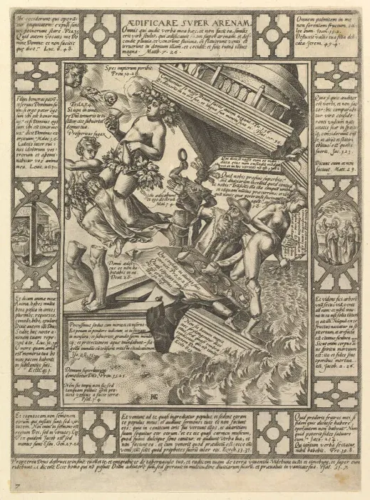 Framed Print : Aedificare Super Arenam, from Allegories of the Christian Faith, from Christian and P Framed Print : Aedificare Super Arenam, from Allegories of the Christian Faith, from Christian and P