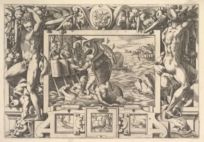 Framed Print : Aeetes Gathers the Limbs of Absyrtes (Tandis qu il fait les membres ramasser Framed Print : Aeetes Gathers the Limbs of Absyrtes (Tandis qu il fait les membres ramasser