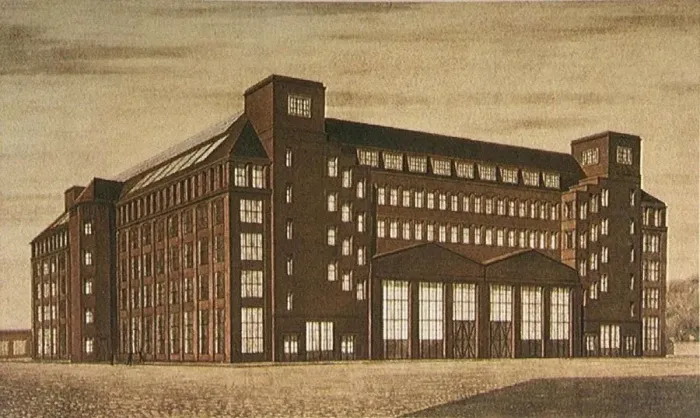 Framed Print : AEG High Tension Factory, Berlin. Artist: Behrens, Peter (1868-1940) Framed Print : AEG High Tension Factory, Berlin. Artist: Behrens, Peter (1868-1940)