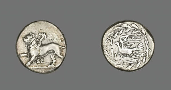 Aeginetic Stater (Coin) Depicting a Chimera, 431-400 BCE. Creator: Unknown