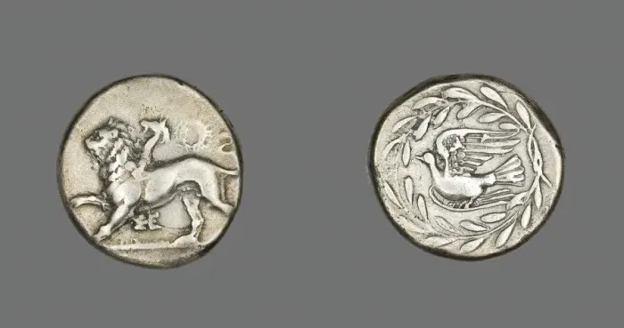Framed Print : Aeginetic Stater (Coin) Depicting a Chimera, 431-400 BCE. Creator: Unknown Framed Print : Aeginetic Stater (Coin) Depicting a Chimera, 431-400 BCE. Creator: Unknown
