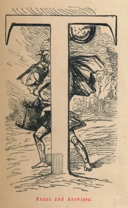 Framed Print : Aeneas and Anchises, 1852. Artist: John Leech Framed Print : Aeneas and Anchises, 1852. Artist: John Leech