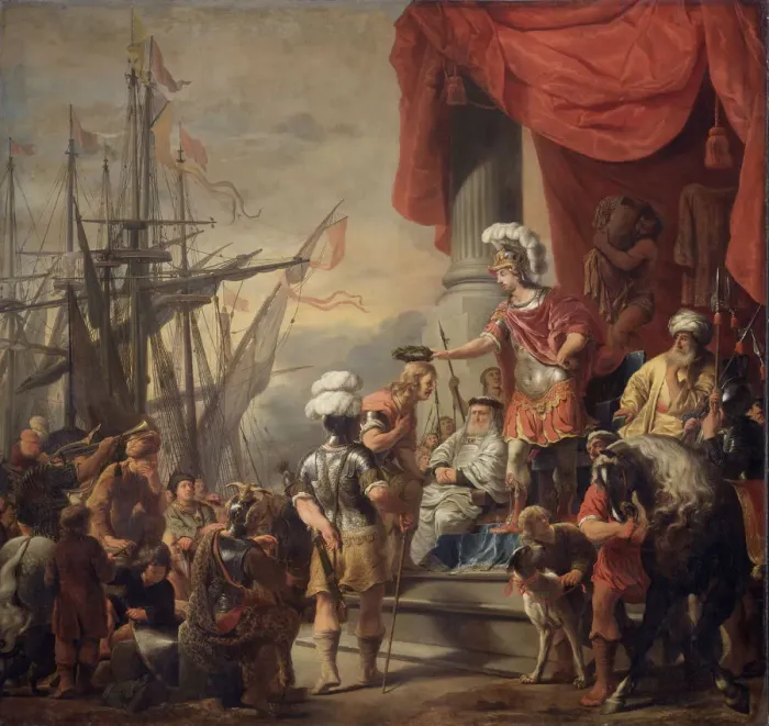 Framed Print : Aeneas at the Court of Latinus. Artist: Bol, Ferdinand (1616-1680) Framed Print : Aeneas at the Court of Latinus. Artist: Bol, Ferdinand (1616-1680)