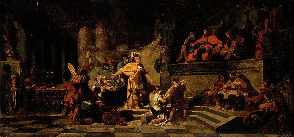 Aeneas Offering Presents to King Latinus and Asking Him for the Hand of His Daughter, 1778. Creator: Jean-Baptiste Regnault