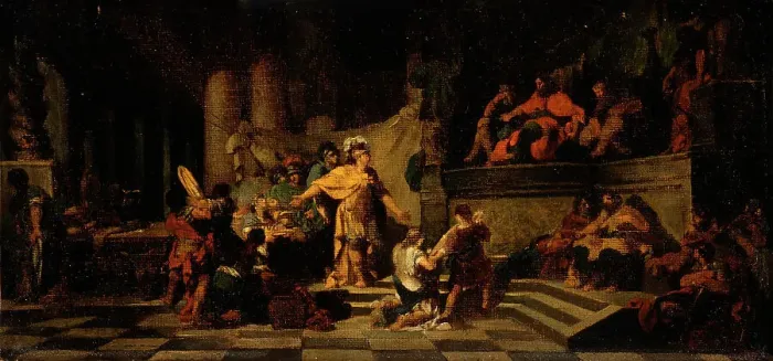 Framed Print : Aeneas Offering Presents to King Latinus and Asking Him for the Hand of His Daughter, 1778. Creator: Jean-Baptiste Regnault Framed Print : Aeneas Offering Presents to King Latinus and Asking Him for the Hand of His Daughter, 1778. Creator: Jean-Baptiste Regnault