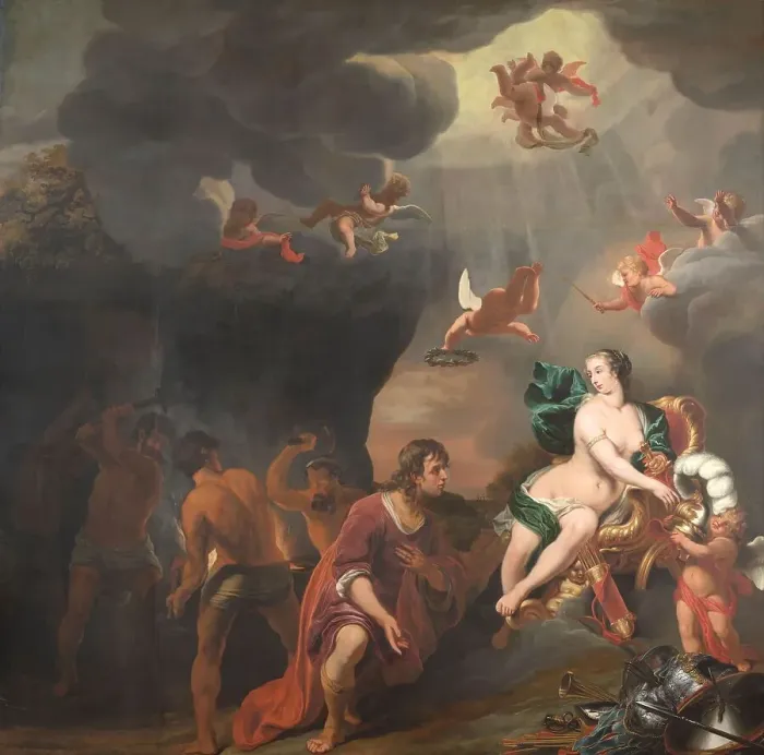 Framed Print : Aeneas Receiving a New Set of Armour from Venus, 1660-1663. Creator: Ferdinand Bol Framed Print : Aeneas Receiving a New Set of Armour from Venus, 1660-1663. Creator: Ferdinand Bol