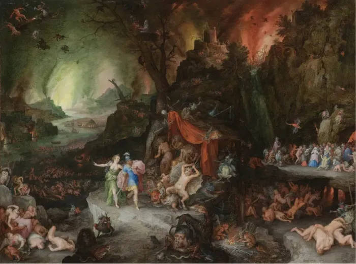 Framed Print : Aeneas and the Sibyl in the Underworld, 1598. Artist: Brueghel, Jan, the Elder (1568-1625) Framed Print : Aeneas and the Sibyl in the Underworld, 1598. Artist: Brueghel, Jan, the Elder (1568-1625)
