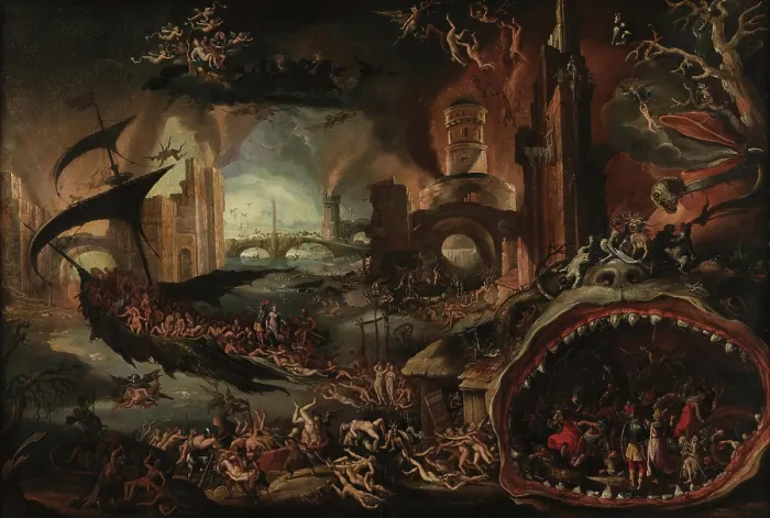 Framed Print : Aeneas and the Sibyl in the Underworld, Early 17th century. Creator: Swanenburgh, Jacob Isaacszoon van (1571-1638) Framed Print : Aeneas and the Sibyl in the Underworld, Early 17th century. Creator: Swanenburgh, Jacob Isaacszoon van (1571-1638)